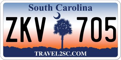 SC license plate ZKV705