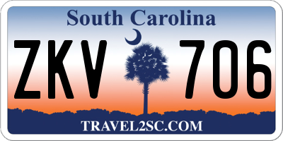 SC license plate ZKV706