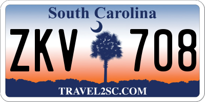 SC license plate ZKV708