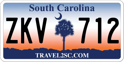 SC license plate ZKV712