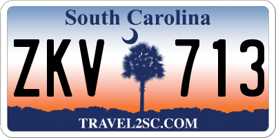 SC license plate ZKV713