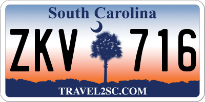 SC license plate ZKV716