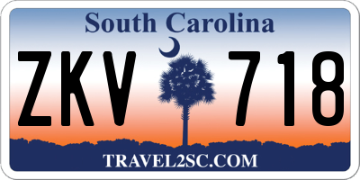 SC license plate ZKV718