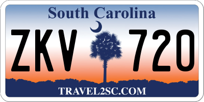 SC license plate ZKV720