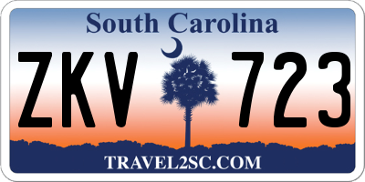 SC license plate ZKV723