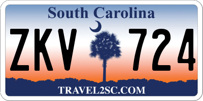 SC license plate ZKV724