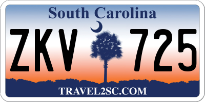 SC license plate ZKV725