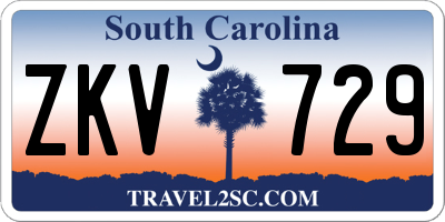 SC license plate ZKV729