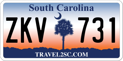 SC license plate ZKV731