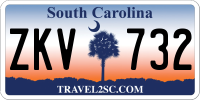SC license plate ZKV732