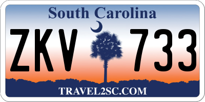 SC license plate ZKV733