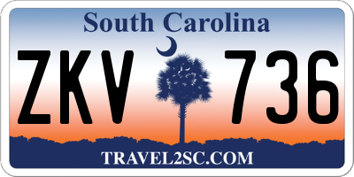 SC license plate ZKV736