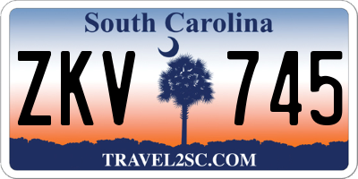 SC license plate ZKV745
