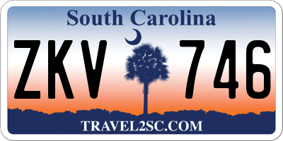 SC license plate ZKV746