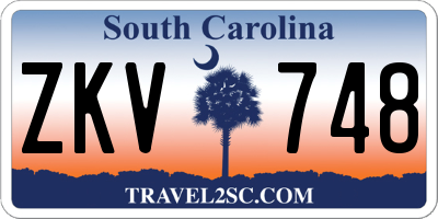 SC license plate ZKV748