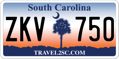 SC license plate ZKV750