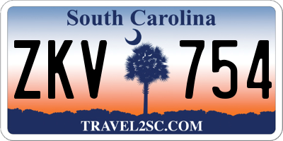 SC license plate ZKV754