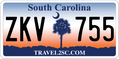 SC license plate ZKV755