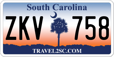 SC license plate ZKV758