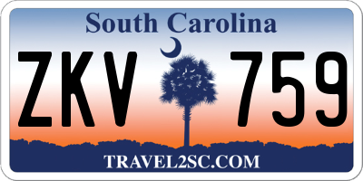 SC license plate ZKV759