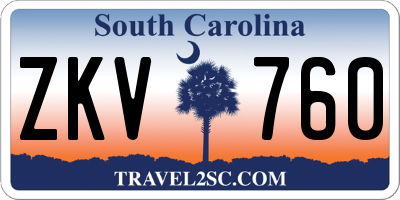 SC license plate ZKV760