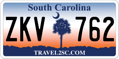 SC license plate ZKV762