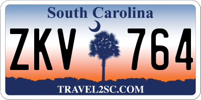 SC license plate ZKV764