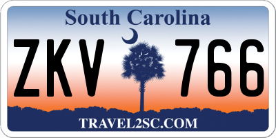 SC license plate ZKV766