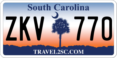 SC license plate ZKV770