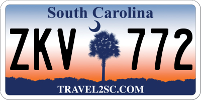SC license plate ZKV772