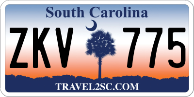 SC license plate ZKV775