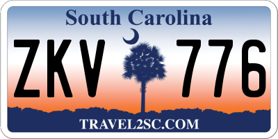 SC license plate ZKV776