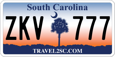 SC license plate ZKV777