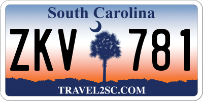 SC license plate ZKV781