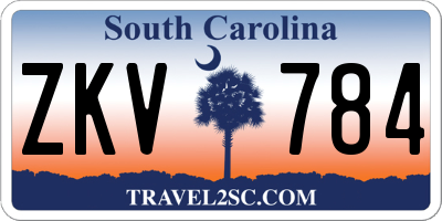 SC license plate ZKV784