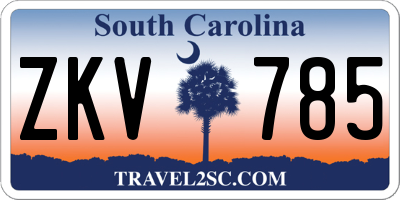 SC license plate ZKV785
