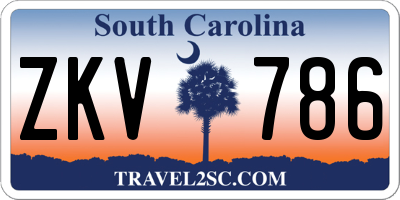 SC license plate ZKV786