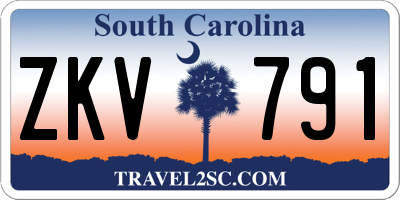 SC license plate ZKV791