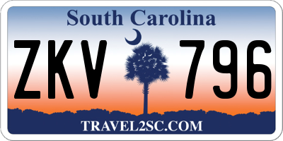SC license plate ZKV796