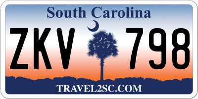 SC license plate ZKV798