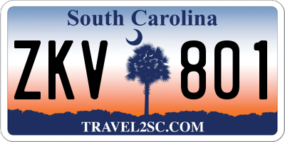 SC license plate ZKV801