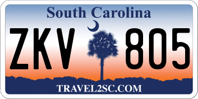 SC license plate ZKV805