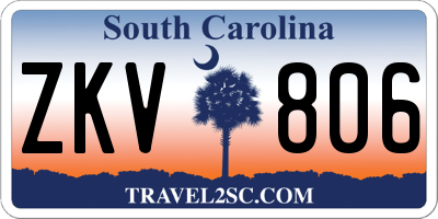 SC license plate ZKV806