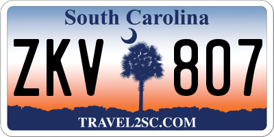 SC license plate ZKV807