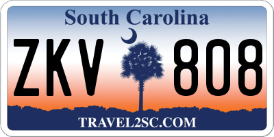 SC license plate ZKV808