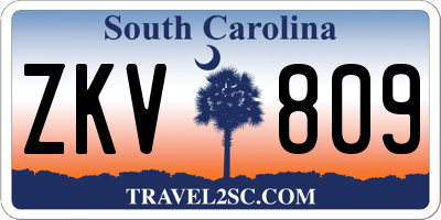 SC license plate ZKV809