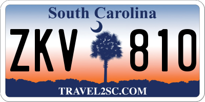 SC license plate ZKV810