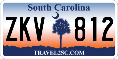SC license plate ZKV812