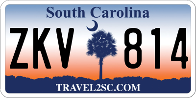 SC license plate ZKV814