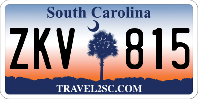 SC license plate ZKV815